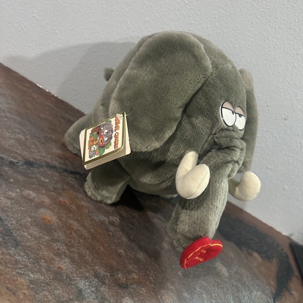 Vintage 1985 Animal Crackers Eugene Gray Cartoon Elephant 10"Plush NWT